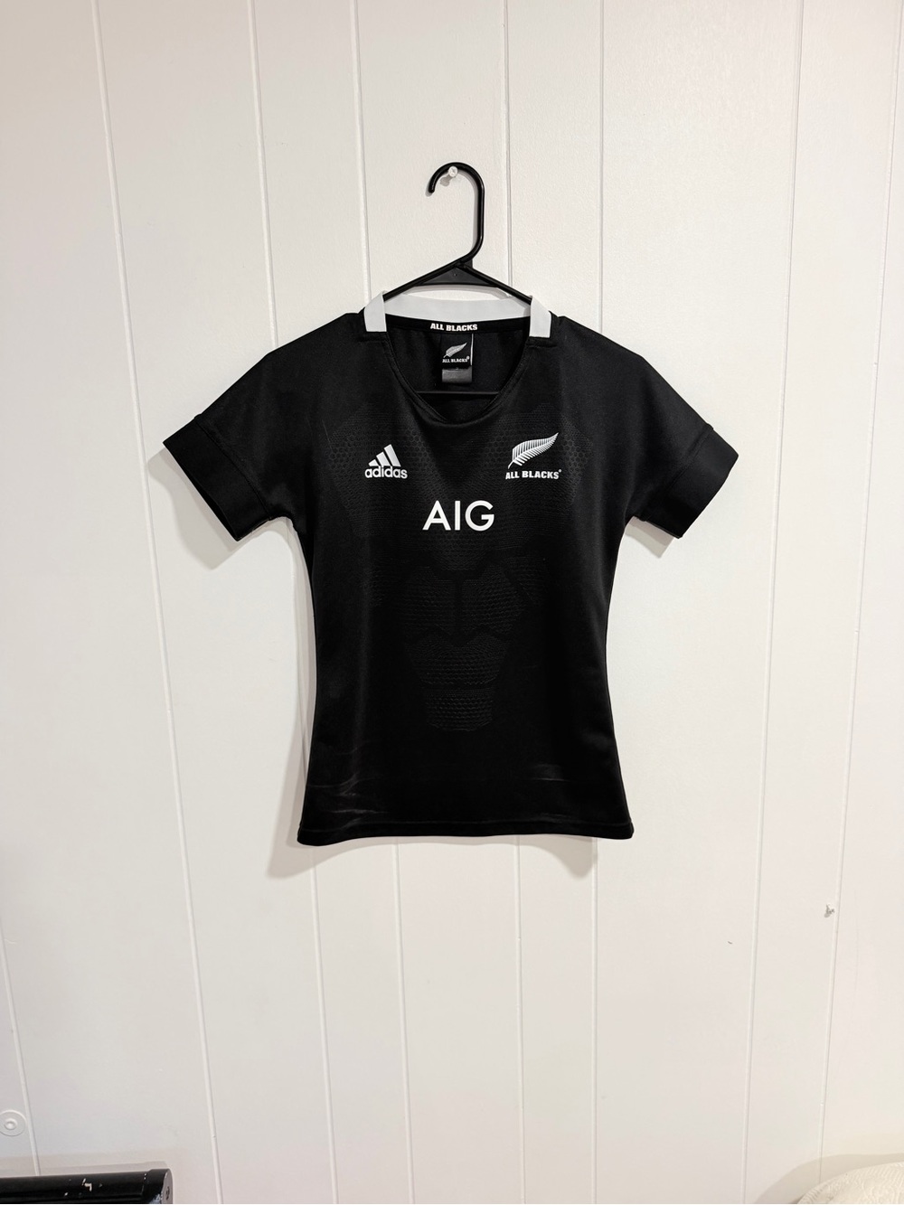 adidas Kids All Blacks Jersey in Black with White Logos